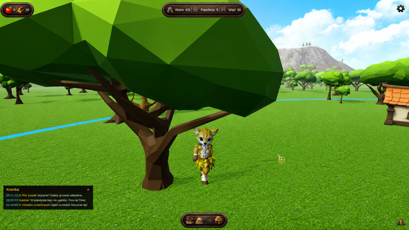 A Yokai standing beneath a large tree