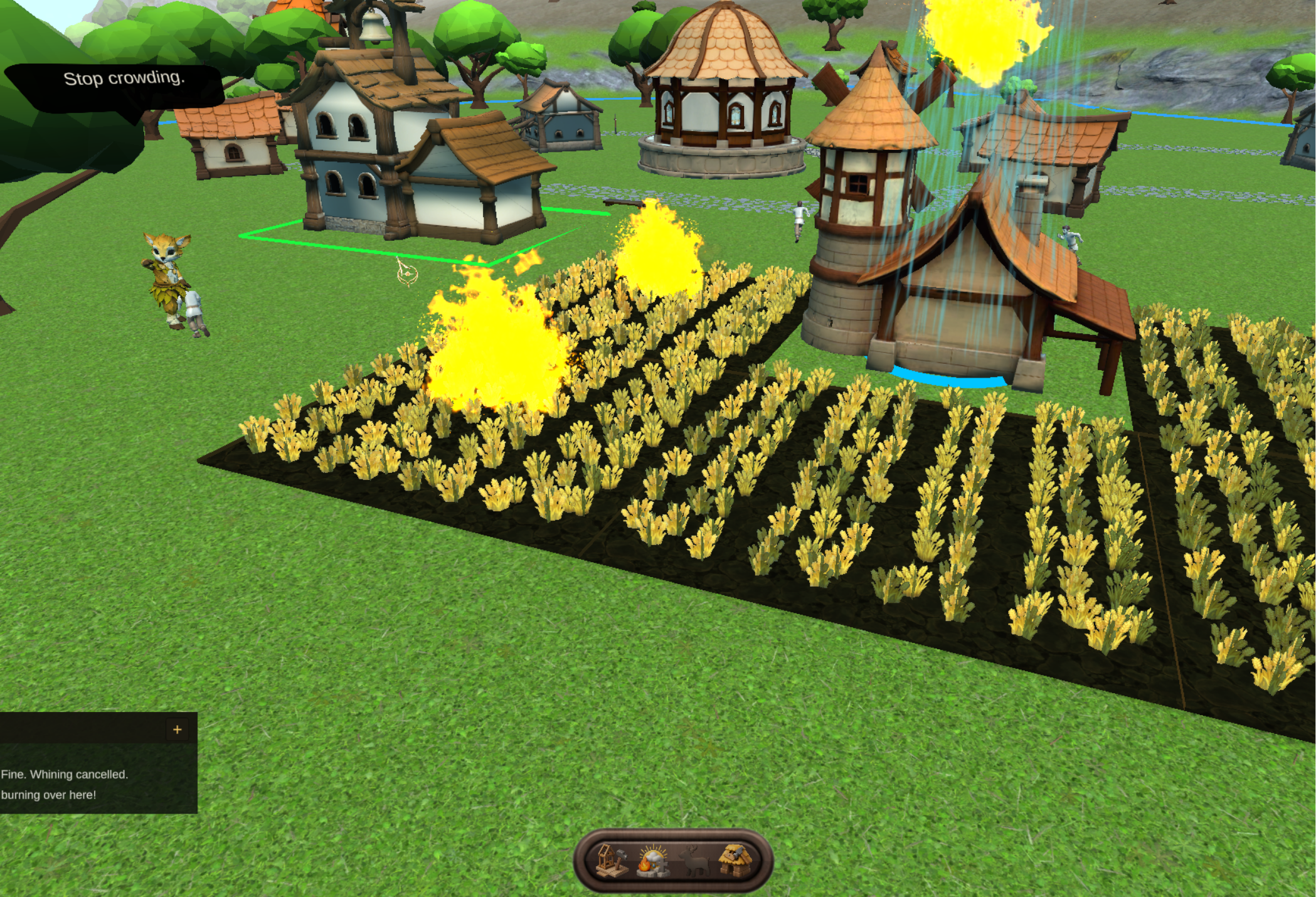 A Yokai standing in the village near the buildings